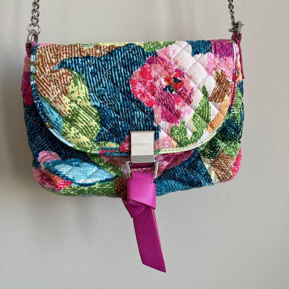 Vera Bradley Carson Crossbody Superbloom Floral Pink Quilted Purse RFID